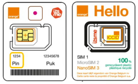 Exemple code PIN carte Orange
