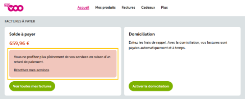 message myvoo annonçant la suspension de services