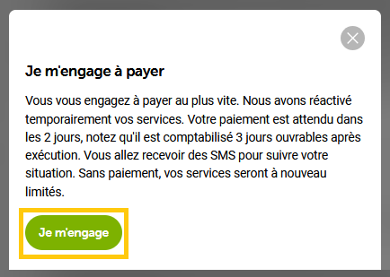 Bouton myVOO "Je m'engage"