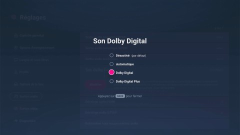 Menu Dolby Digital